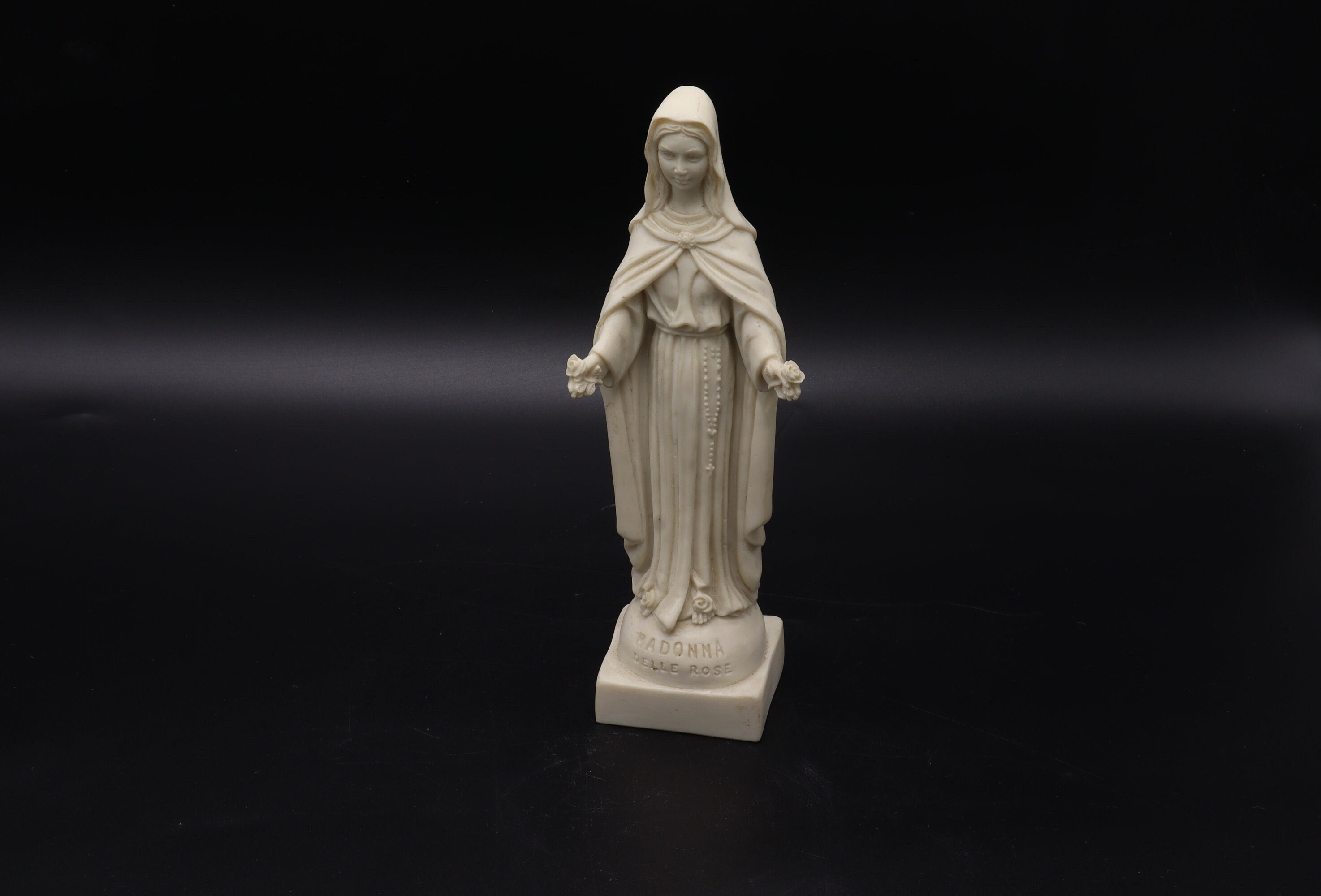 MADONNA DELLE ROSE Statue Virgin Mary Resin Faro Vintage Italy