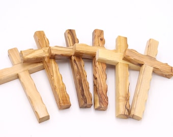 Croce In Legno Di Ulivo GRANDE Fatta A Mano Gerusalemme 10,8 Pollici - Foto 5