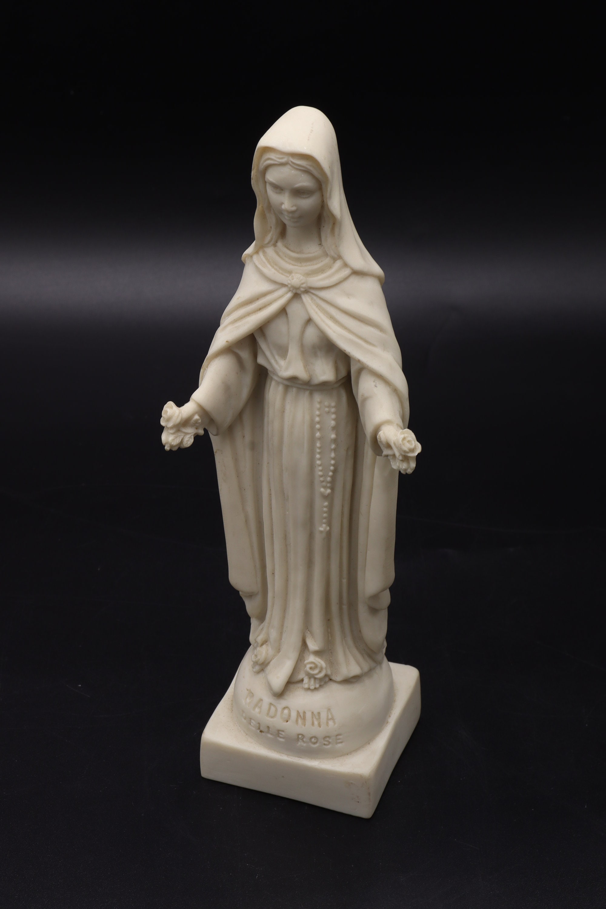MADONNA DELLE ROSE Statue Virgin Mary Resin Faro Vintage Italy