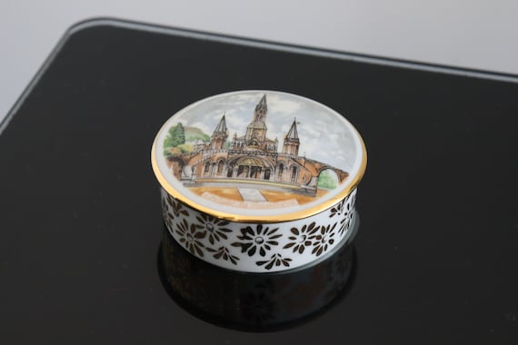 Boîte à Bijoux Porcelaine De Limoges Seignolles - Souvenir De Lourdes, Occasion Très Bon État
