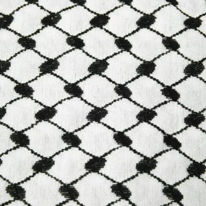 Kufiyah Scarf Palestinian Keffiyeh Arab White Black