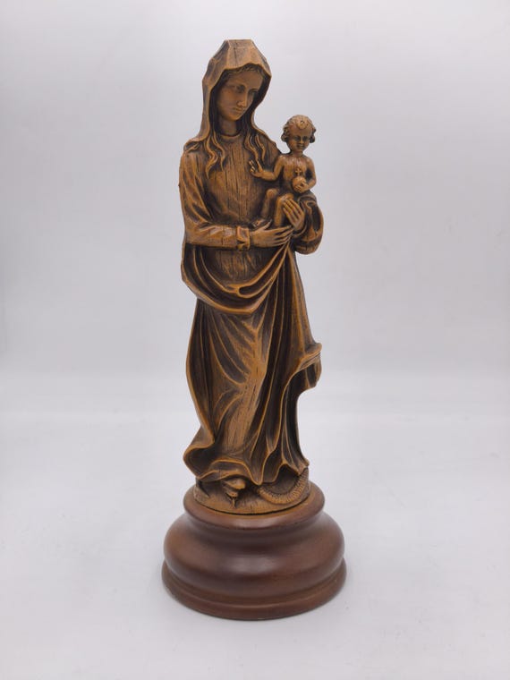 ヴィンテージの聖母子像 宗教彫刻 聖母マリア像 - Etsy 日本