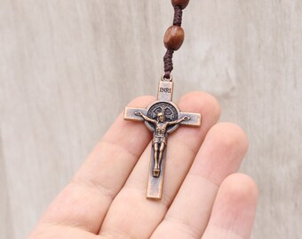 Rosario In Pietra Naturale Con Perline Del Padre Nostro, Collana - Foto 9