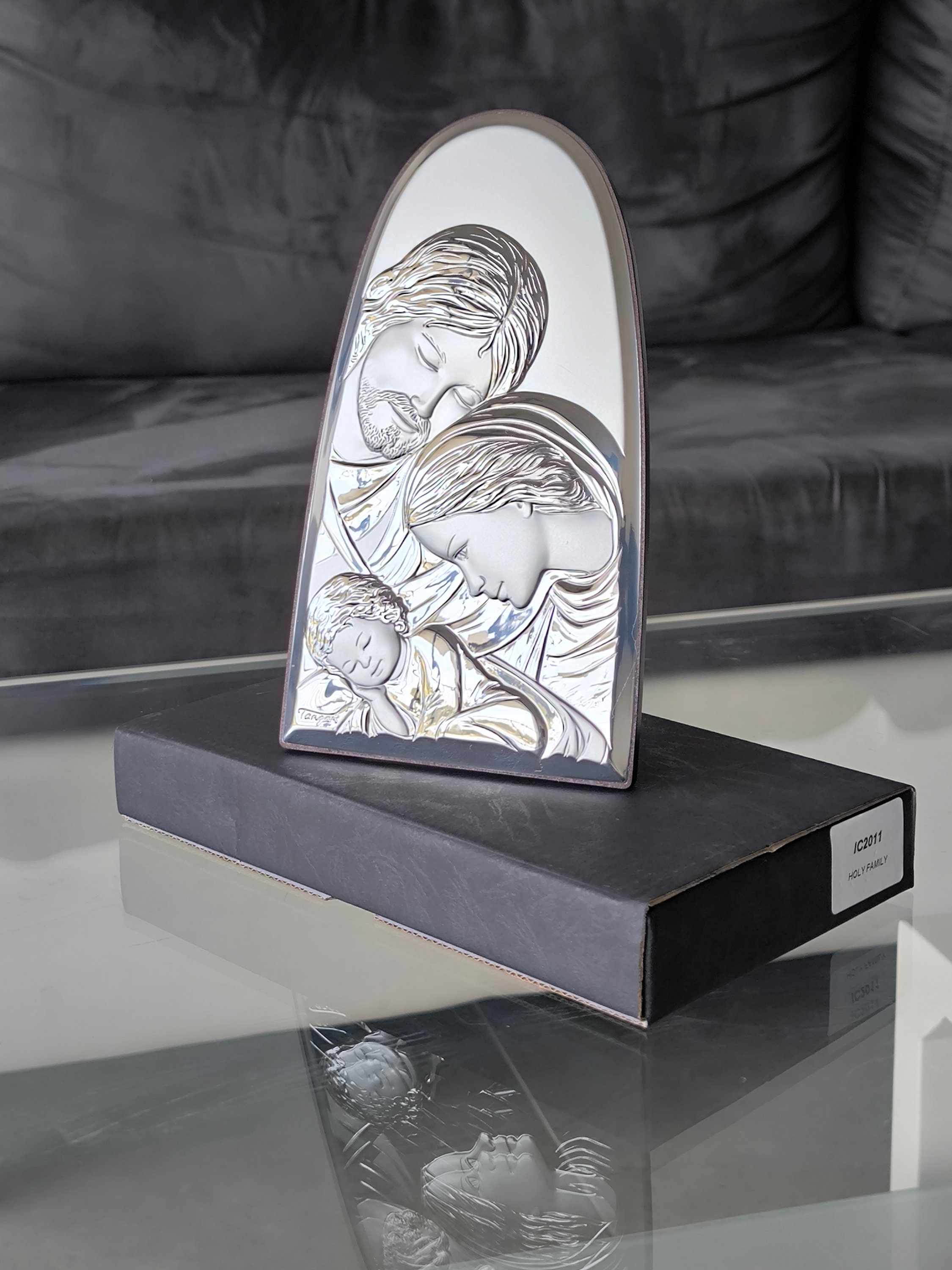 The Holy Family Icon Silver Religious Wood Handicraft Christianity ...