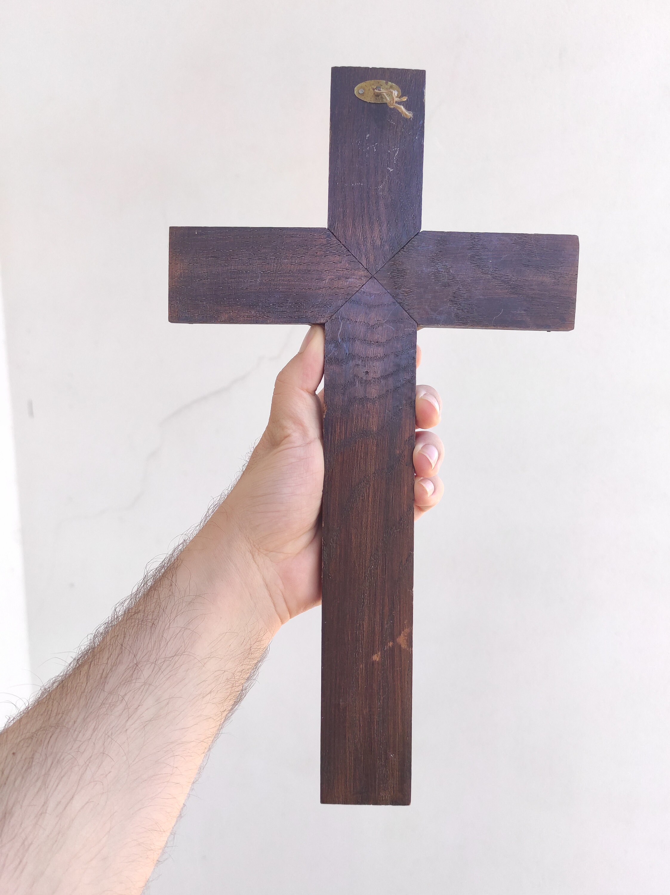アンティーク クロス 木製 十字架 イエス キリスト キリスト教 壁 13.7