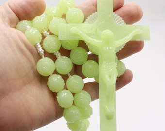 Wall Rosary Large Beads Luminous Glowing Catholicism Religious Gift Jerusalem Gift Prayer Blessed