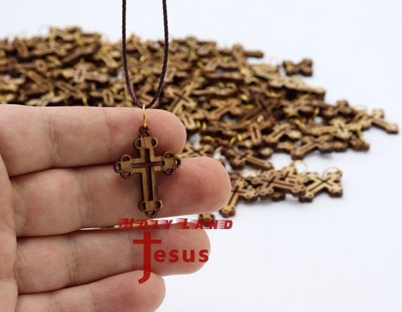 Collana Cristiana Croce In Legno D'Ulivo – Terra Santa, Fatta A Mano, Benedetta - 2