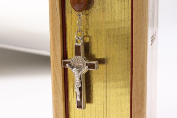 Bracciale Rosario In Legno D'ulivo Fatto A Mano – 2 Perline Con Croce – Terra Santa