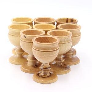 Coupe de calice en bois d'olivier, 9 pièces, vin de Communion authentique, fait à la main, en bois d'olivier, église de Jérusalem, Bethléem