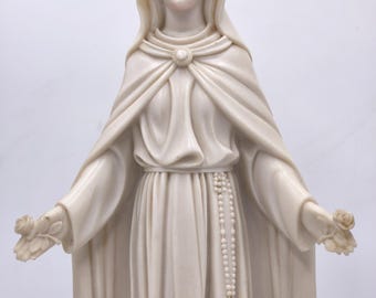 Madonna Delle Rose Vintage Statue Virgin Mary Figurine Italy