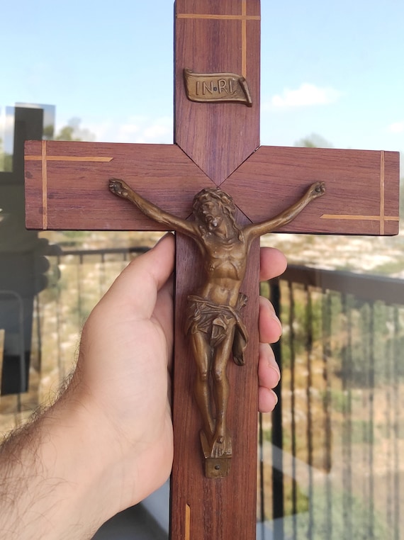 アンティーク クロス 木製 十字架 イエス キリスト キリスト教