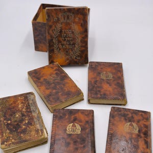 Vintage Hebrew Prayer Book Set with Case – Judaica , Jewish Books 5 books