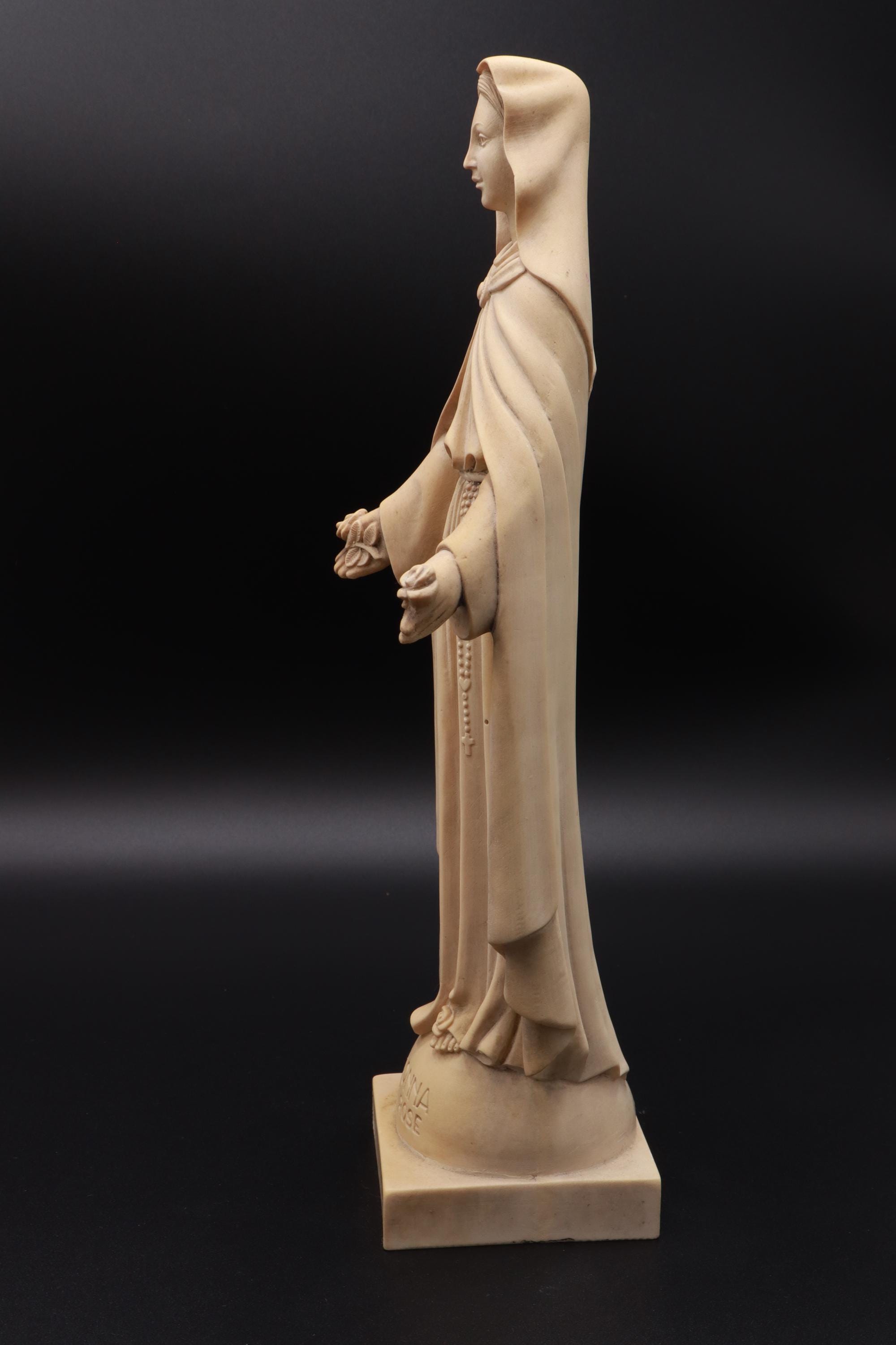 Antique Madonna Delle Rose Statue - Virgin Mary Religious Mother