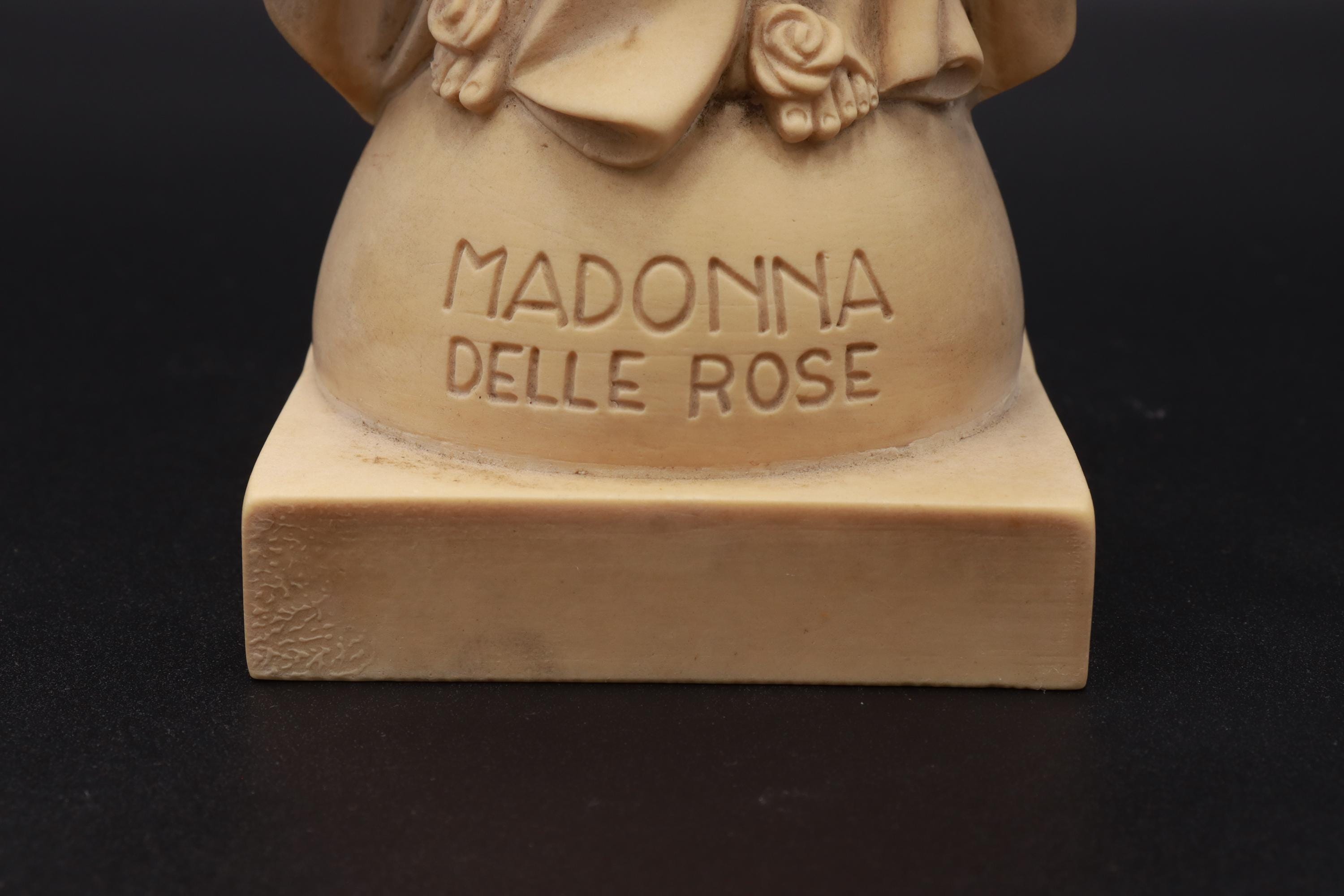 Antique Madonna Delle Rose Statue - Virgin Mary Religious Mother
