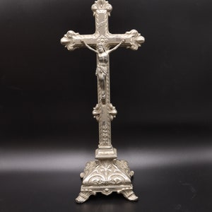 Altar Crucifix Jesus Christ cross standing Christianity antique religious