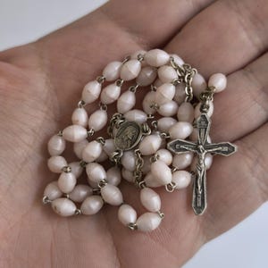 Rosary Vintage Catholic – Silver Crucifix & Religious Medal
