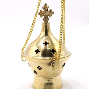 Burner Incense Orthodox church Gold Cross Holy Land Christianity
