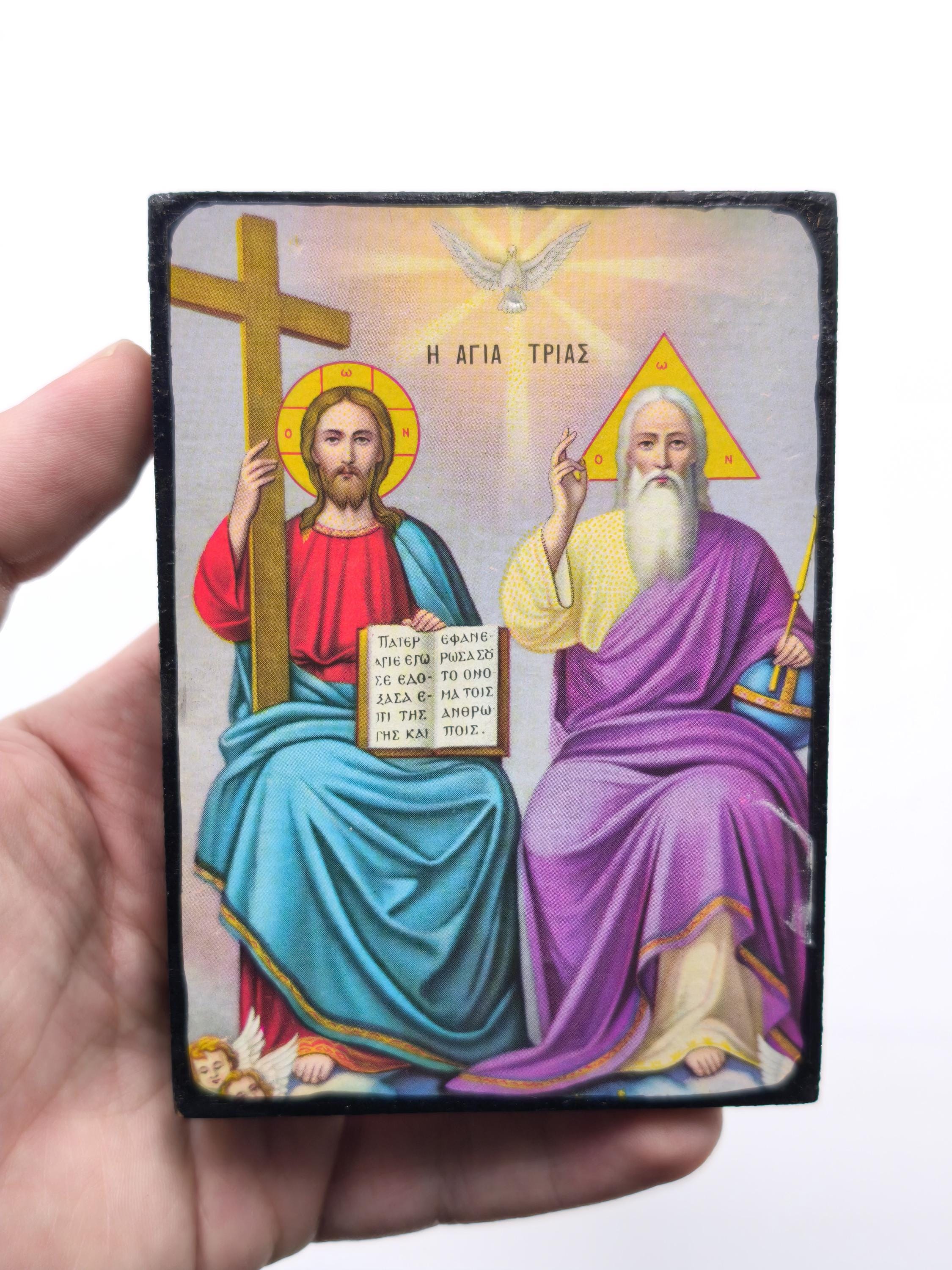 Greek Orthodox Icon of the Holy Trinity Vintage Religious Wall Plaque ...