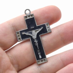 Crucifix vintage Cross Christian Pendant black Religion