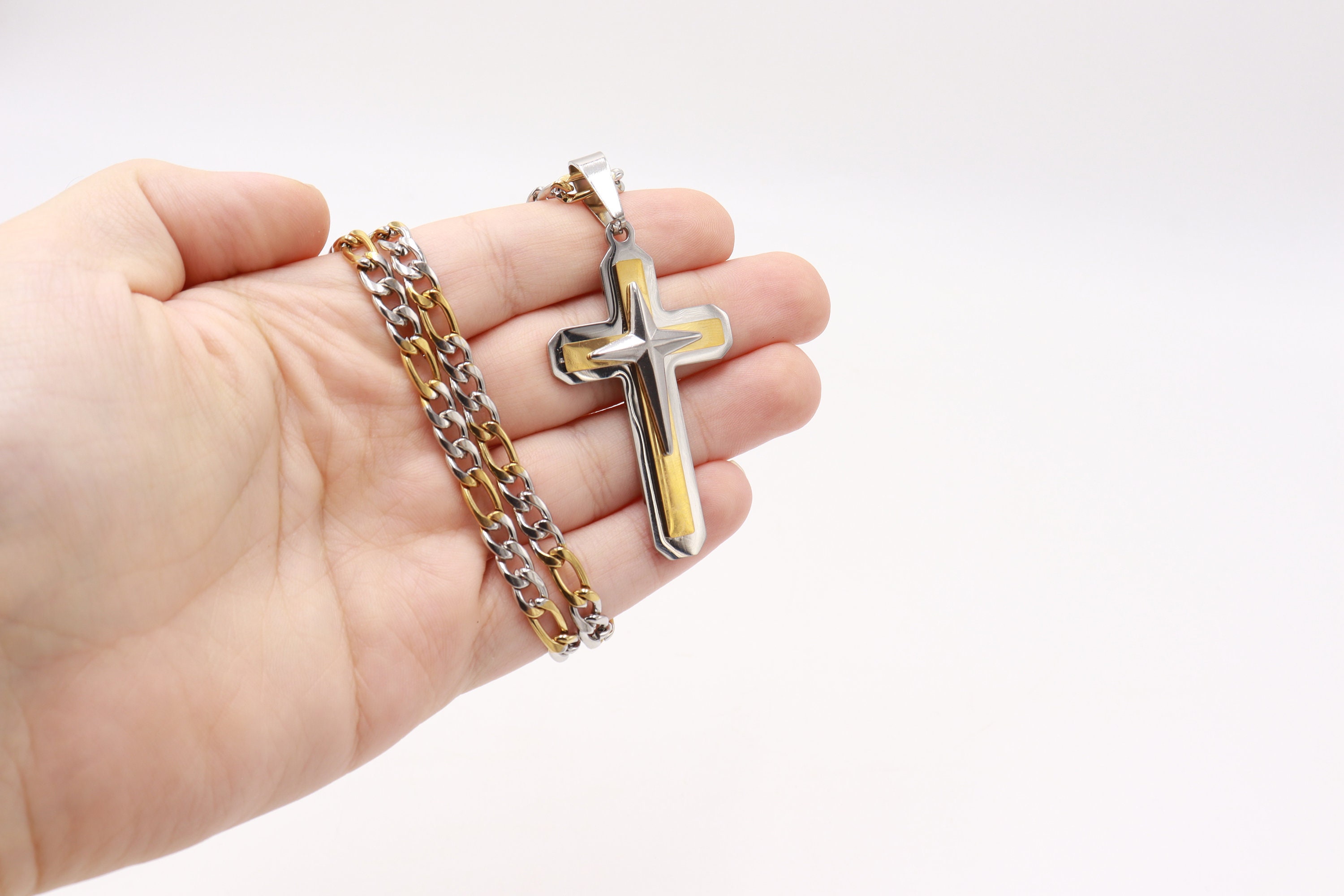 Croce Cristiana Nera Ciondolo Unisex Acciaio Mod. Croce Di Luce – La