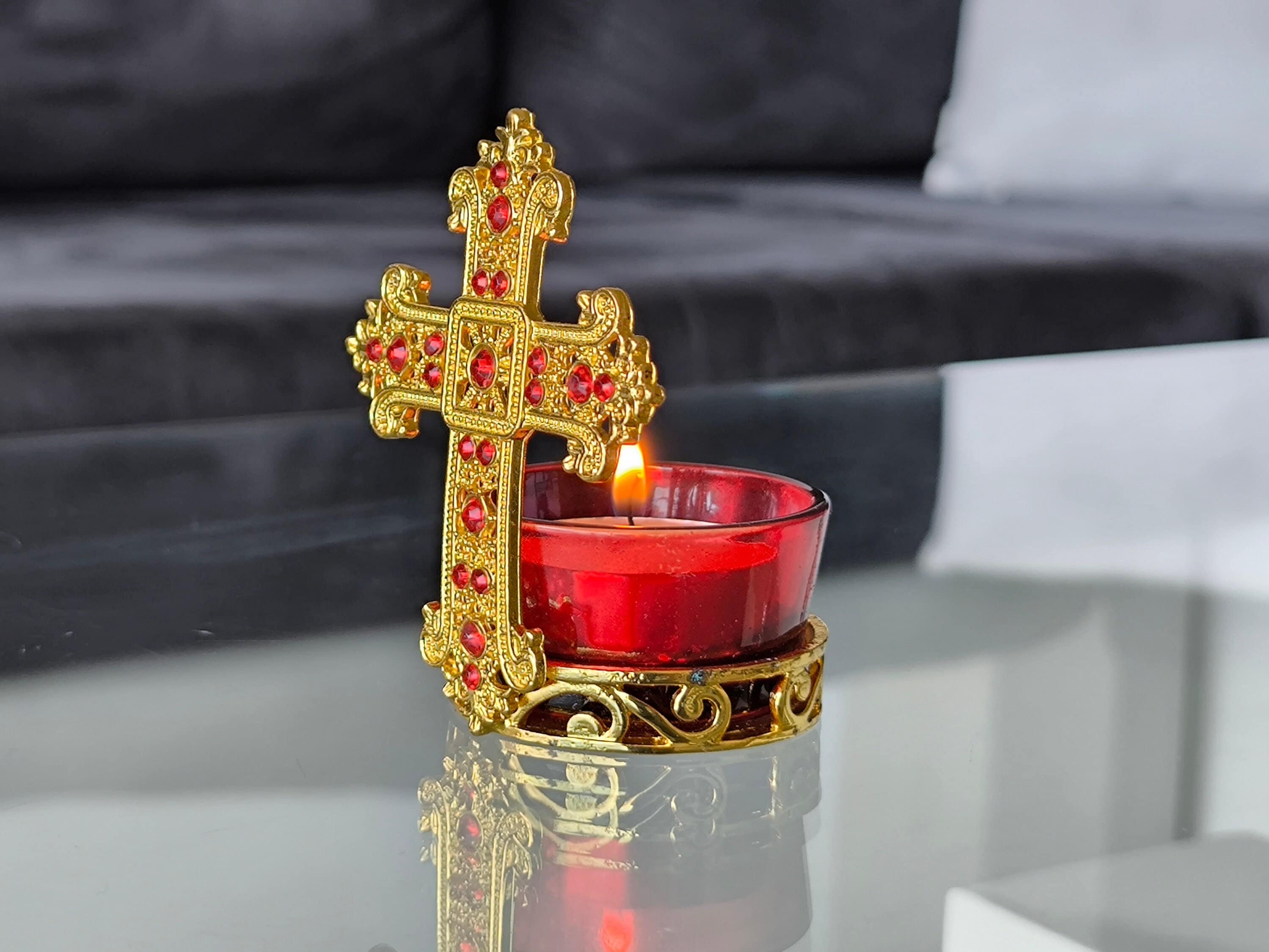 Crucifix candlestick candle holder - Etsy 日本