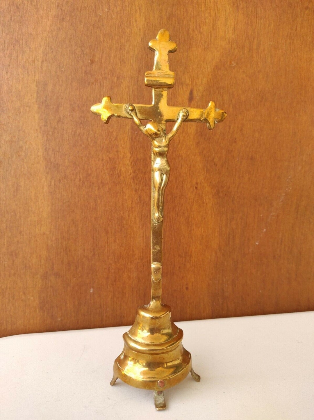 Brass Antique Altar Cross 1800 Vintage Crucifix Christian Etsy