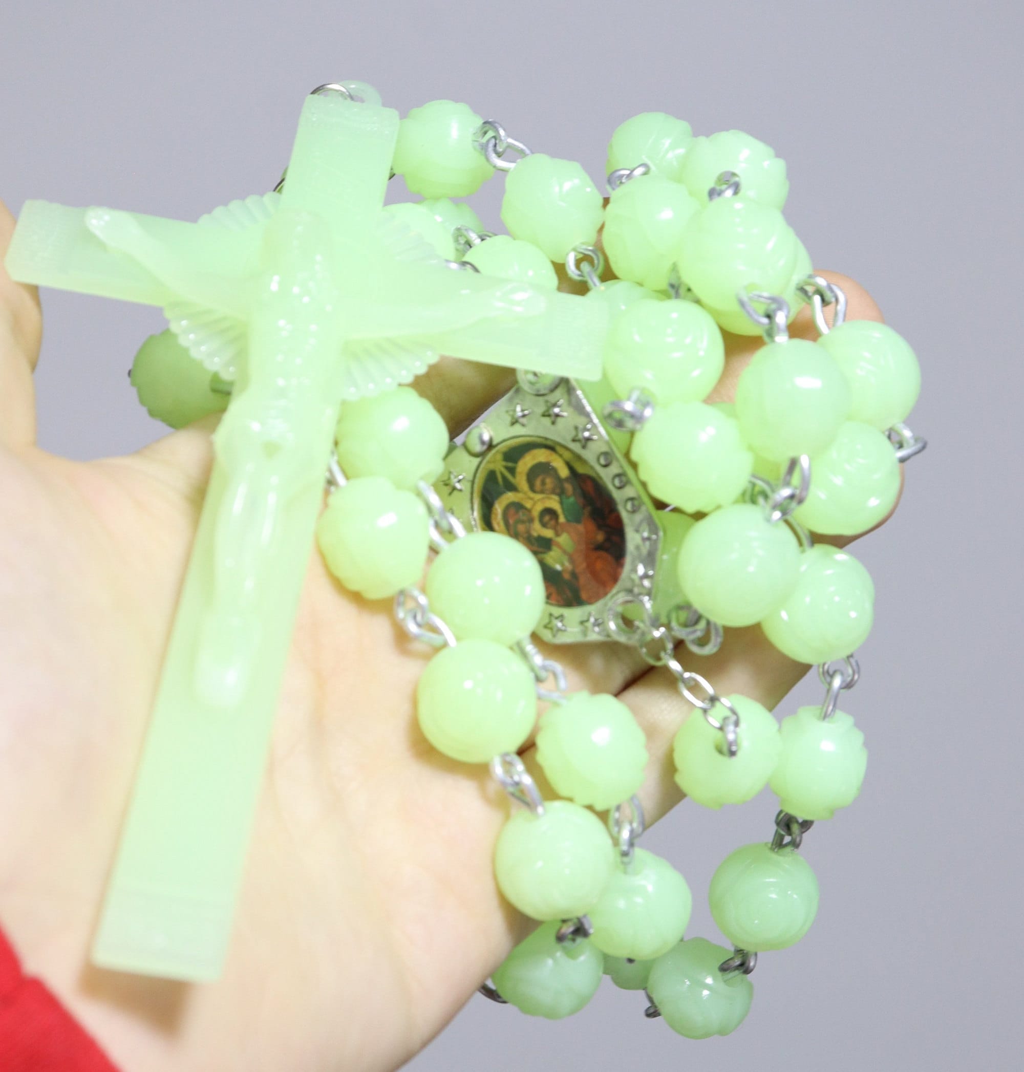Wall Rosary Large Beads Luminous Glowing Catholicism Religious Gift Jerusalem Gift Prayer Blessed