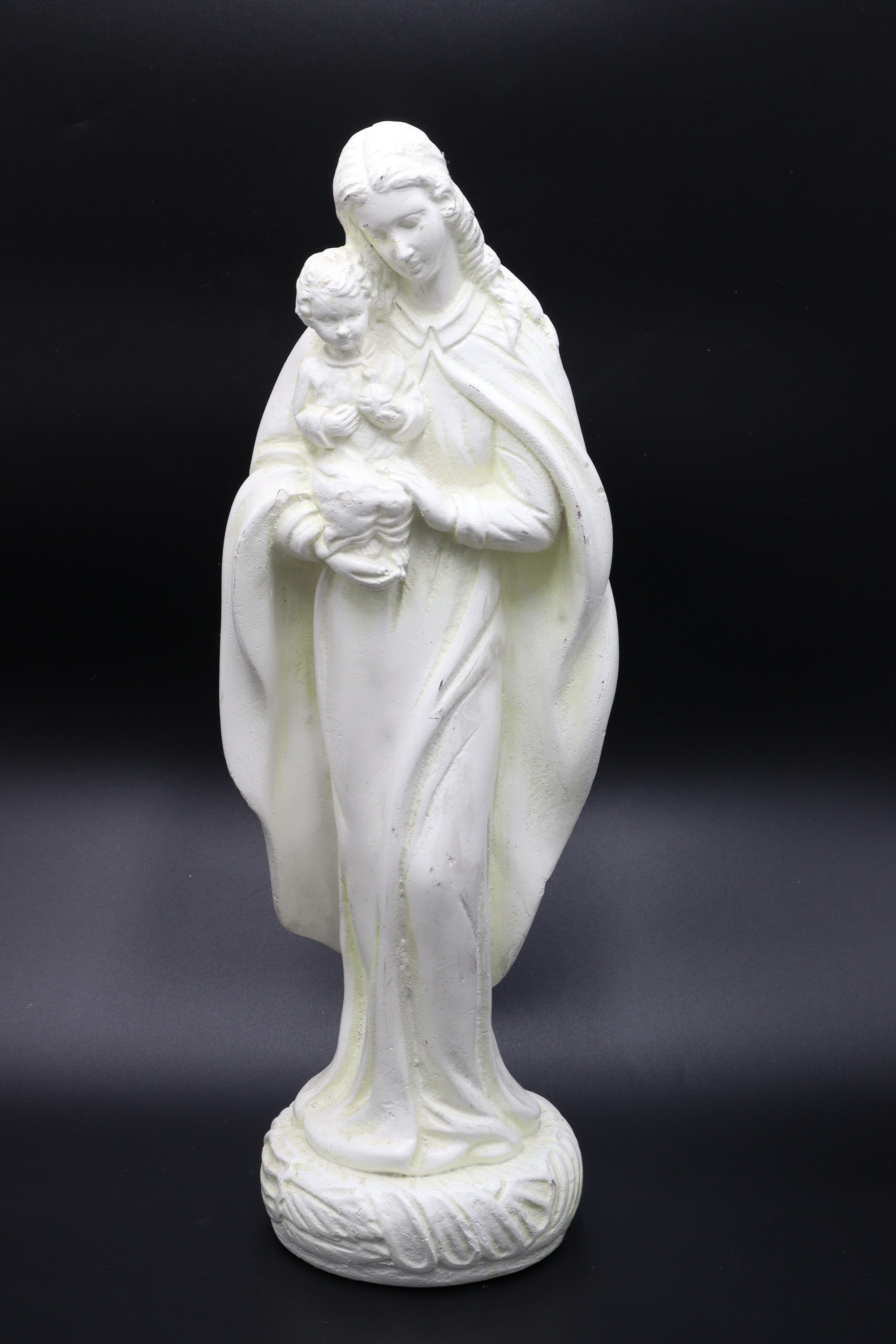 Majestic Antique Statue Virgin Mary Lady Madonna With Child White Large ...