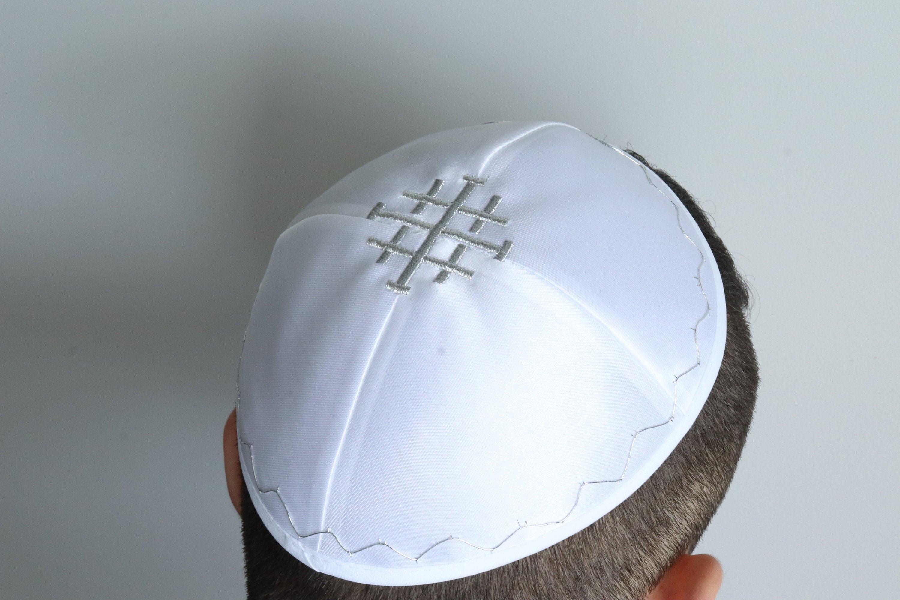 Cardinals Cap Pope Priest Hat Pastor Cross White Silver Jerusalem Holy land