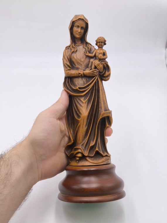 ヴィンテージの聖母子像 宗教彫刻 聖母マリア像 - Etsy 日本