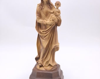 聖母マリア像 * 聖母マリアの置物 * キリスト教彫刻 白 * イエスの母の