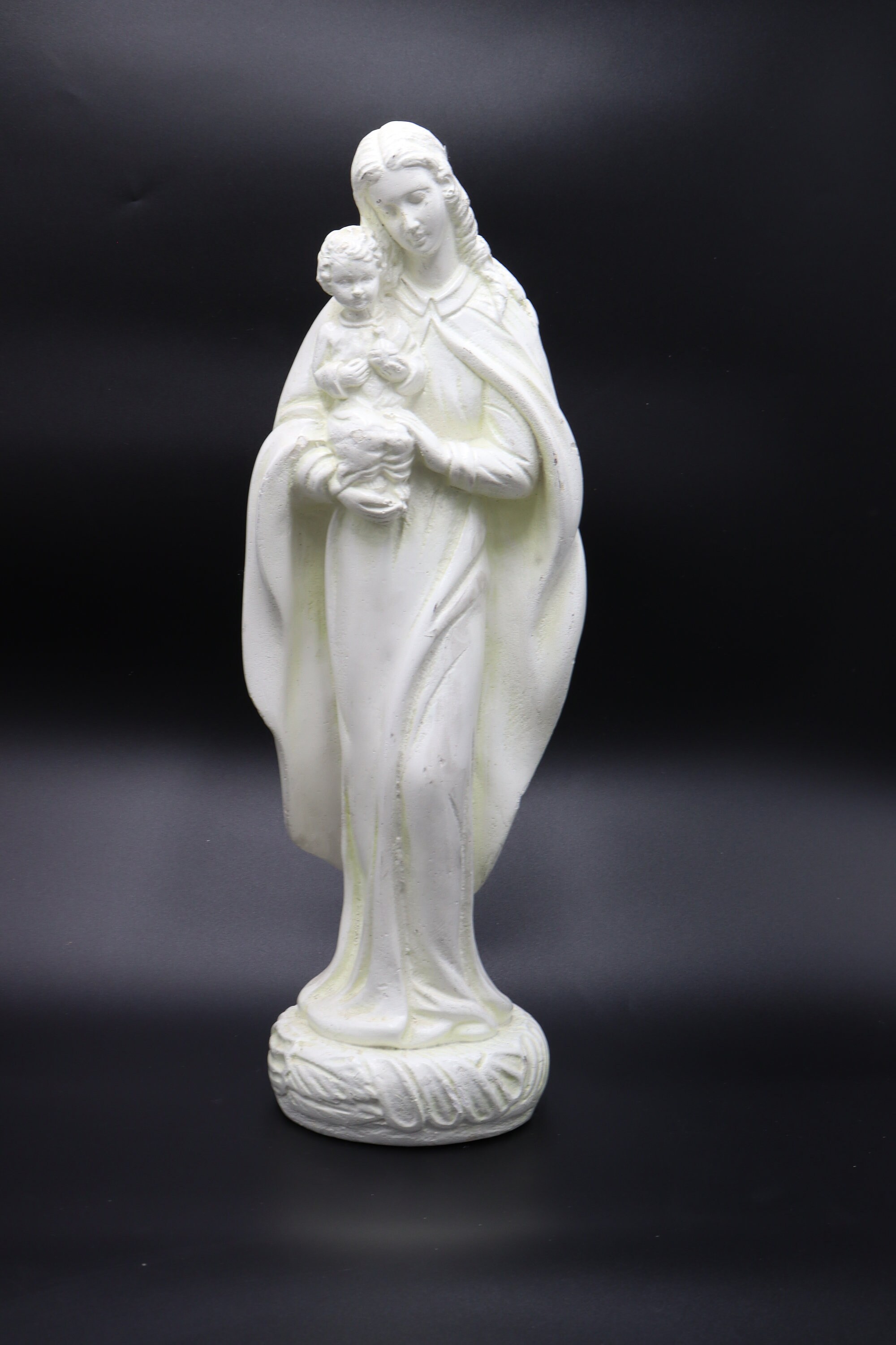 Majestic Antique Statue Virgin Mary Lady Madonna With Child White Large ...