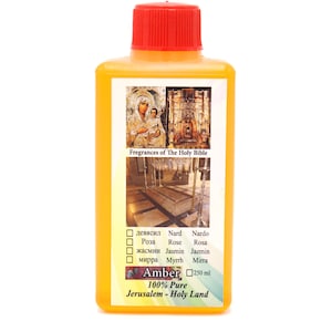 Anointing Oil Amber Holy Land 300 ml Jerusalem Blessed Bottle Fragrance Pure