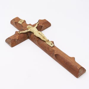 Antike Holz Metallkreuz Wand Metall Kruzifix Religiöses Christentum 12 Zoll