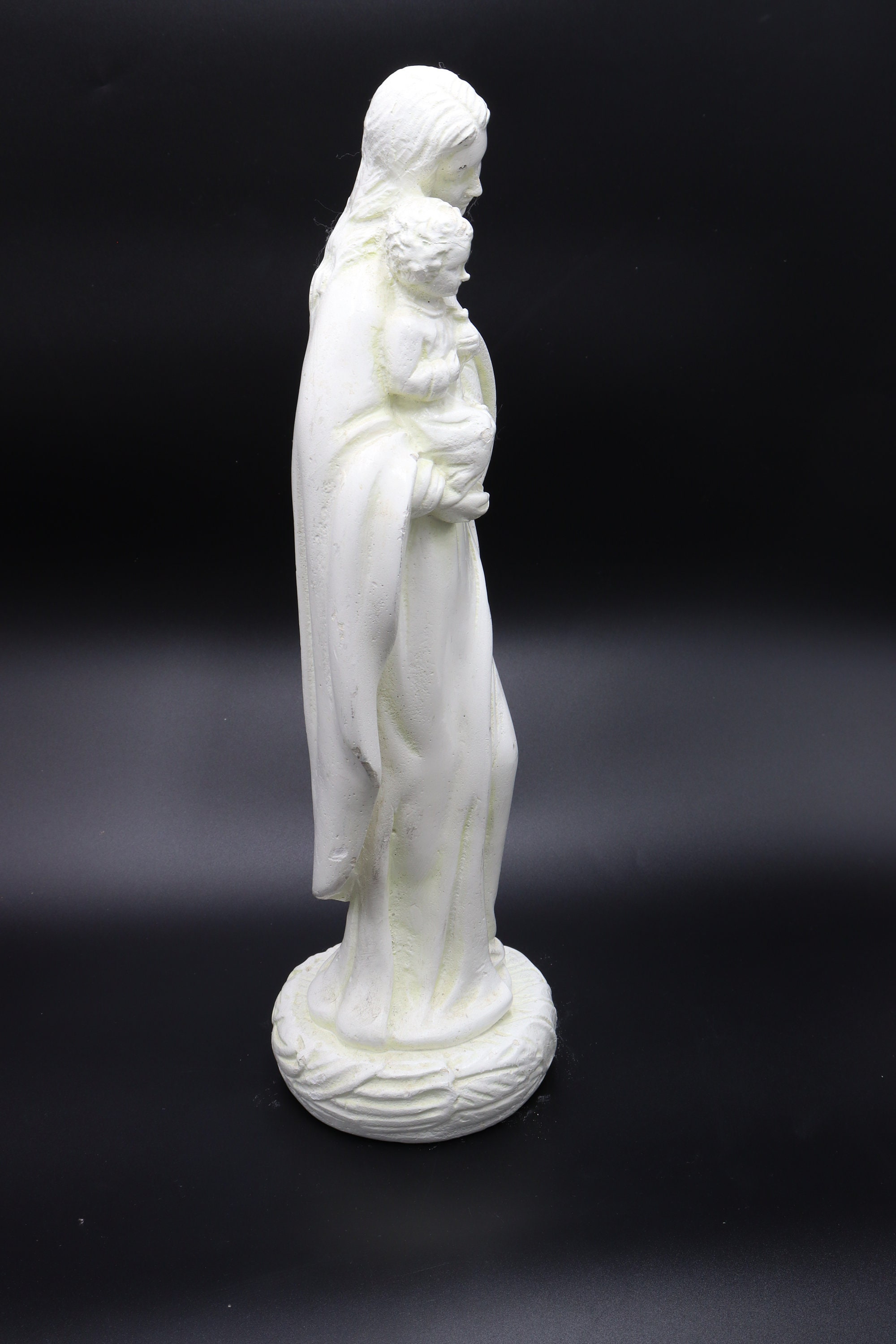 Majestic Antique Statue Virgin Mary Lady Madonna With Child White Large ...