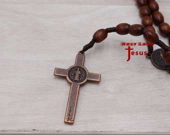 Rosario In Pietra Naturale Con Perline Del Padre Nostro, Collana - Foto 4