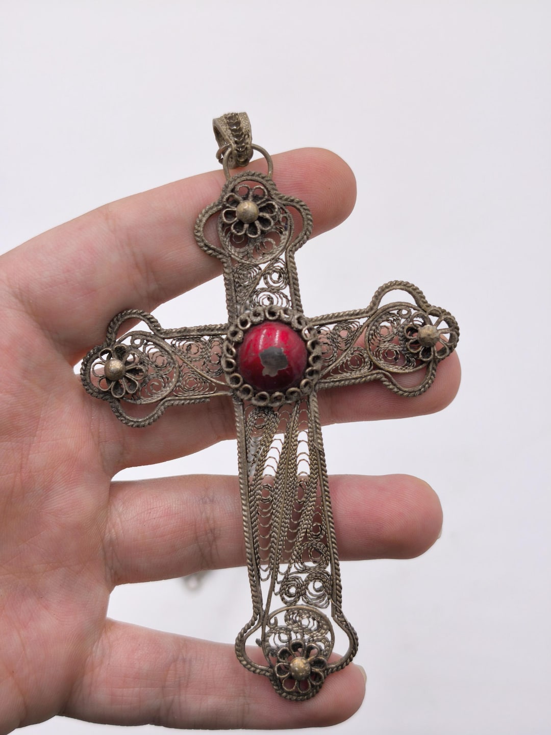 Filigree Pattern Christian Vintage Filigree Cross Pendant Necklace Antique Christian Jewelry - Etsy