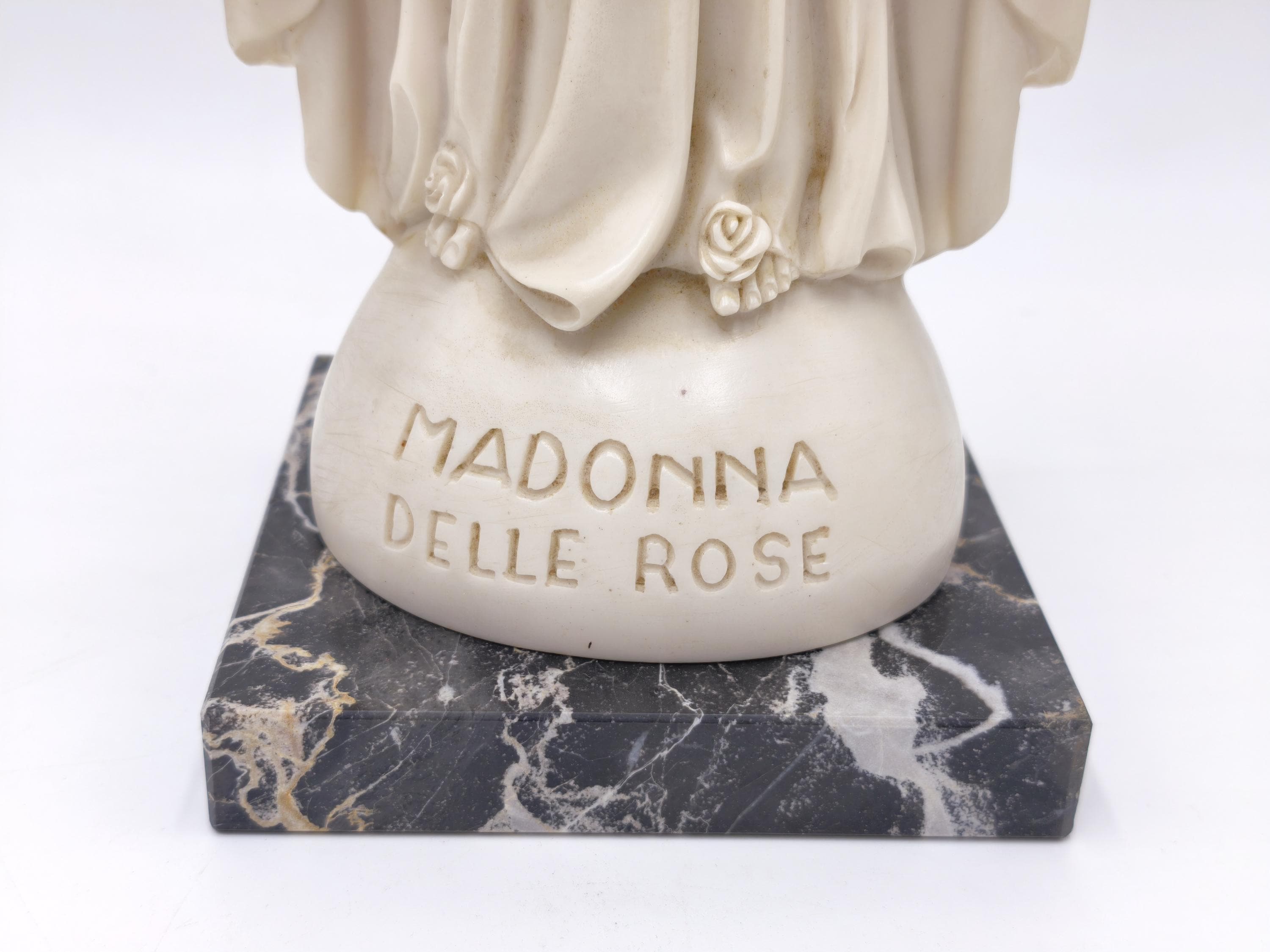 Madonna Delle Rose Vintage Statue Virgin Mary Figurine Italy