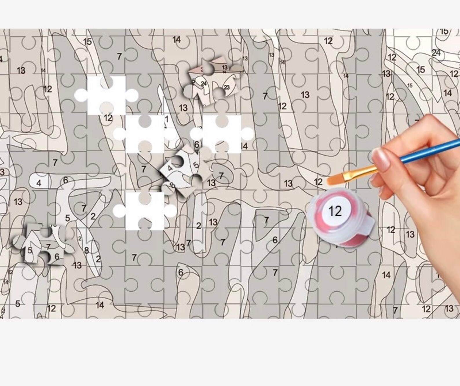 Painting By Numbers Jigsaw Puzzle For Adults Handpainted Oil Etsy