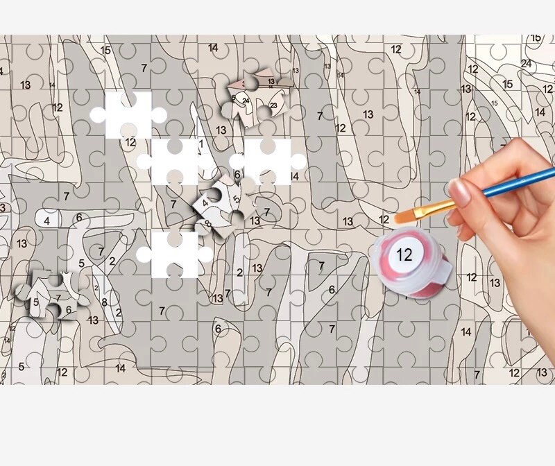 Painting By Numbers Jigsaw Puzzle For Adults Handpainted Oil Etsy