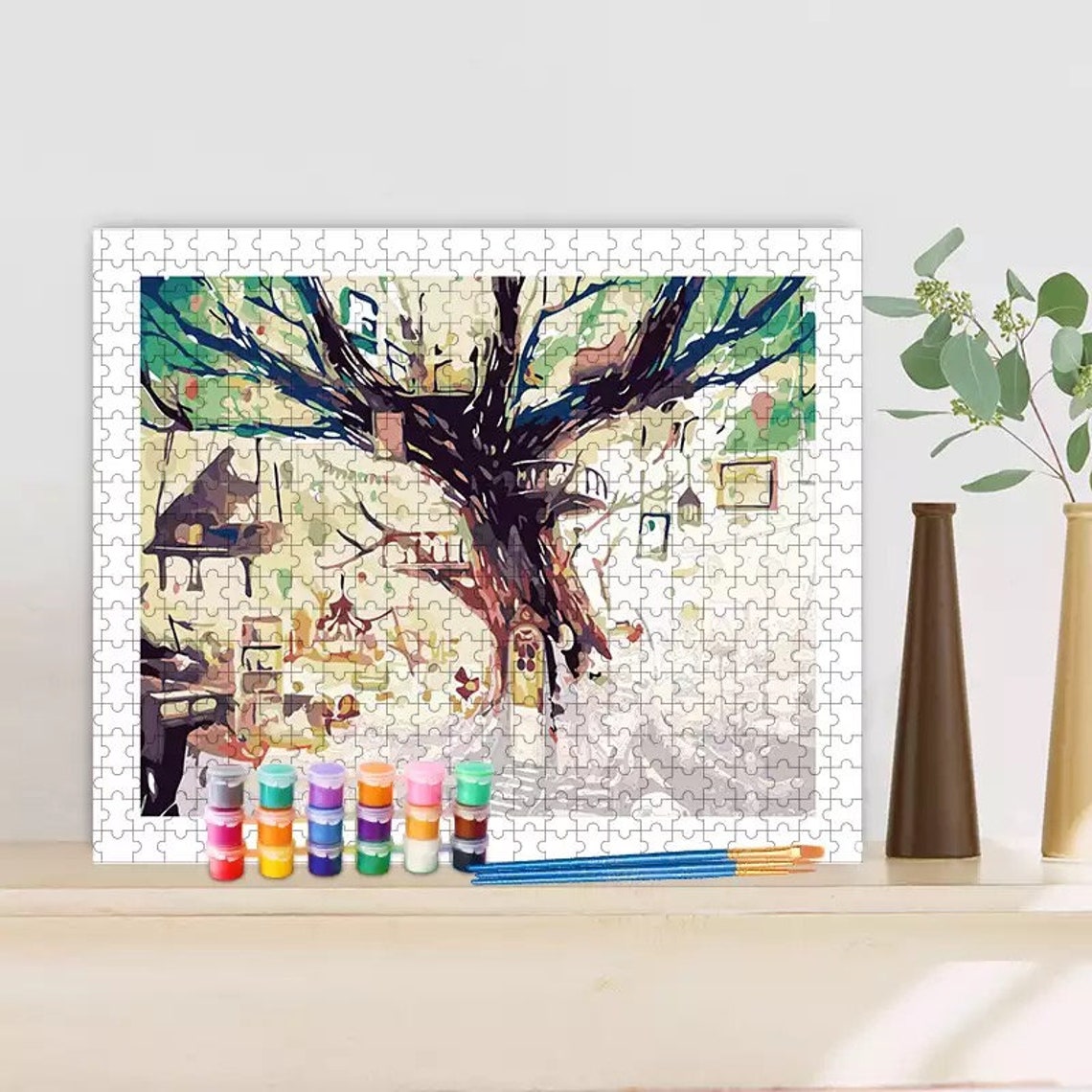 Painting By Numbers Jigsaw Puzzle For Adults Handpainted Oil Etsy