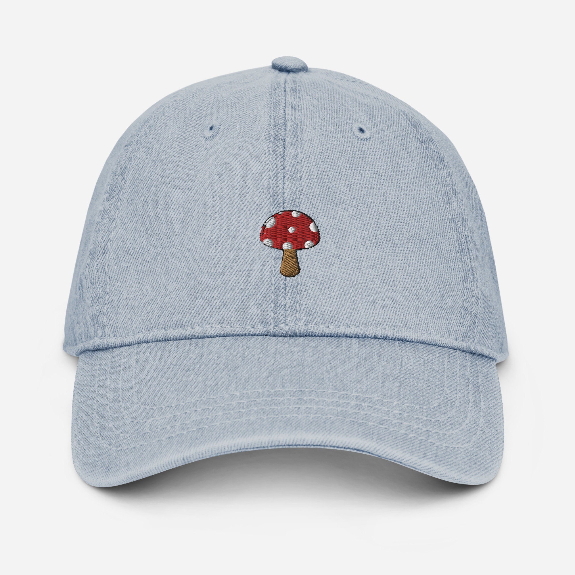 Mushroom Hat Denim Embroidered Mushroom 