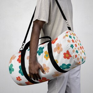 Retro 60&#39;s Duffel Bag, Hippie Gift, Gift For Her, Retro 60&#39;s Gift, Groovy Gift For Her, Duffle Bag, Small travel duffle Bag,