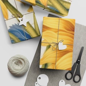 Gift Wrap Sunflower Sheets, Yellow Flower Summer Wrapping Paper, Gift Paper , Craft Paper, Gift Wrapping Paper Sheets