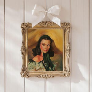 SCARLETT by Rachel Elisha | Archival Fine Art Print | Gone With the Wind Collection Scarlett O&#39;Hara Portrait Oil Painting Reproduction