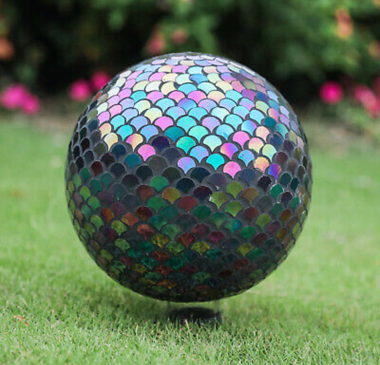 Iridescent scaled Gazing Ball Etsy