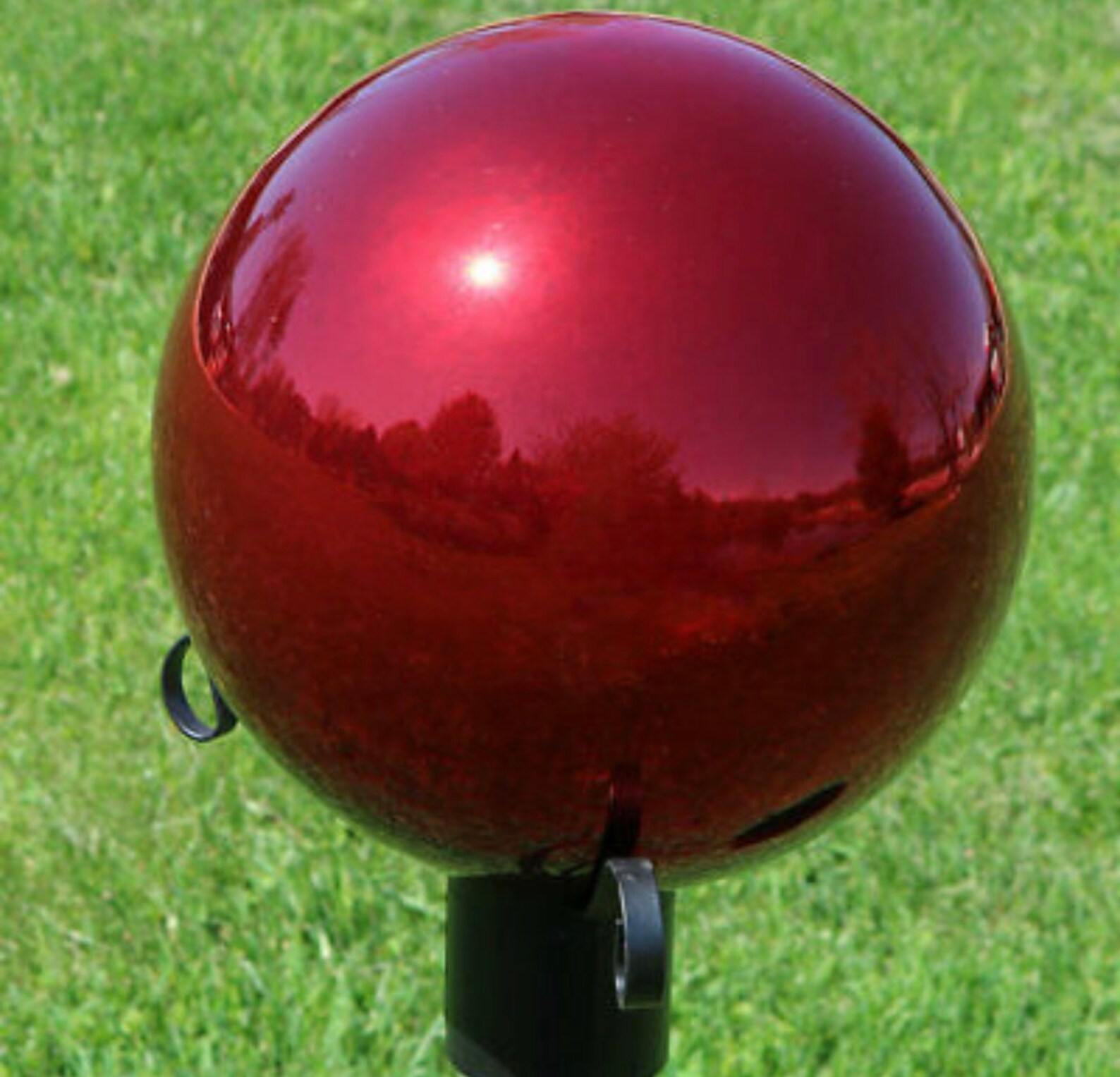 Handblown Orange Glass Gazing Ball Etsy
