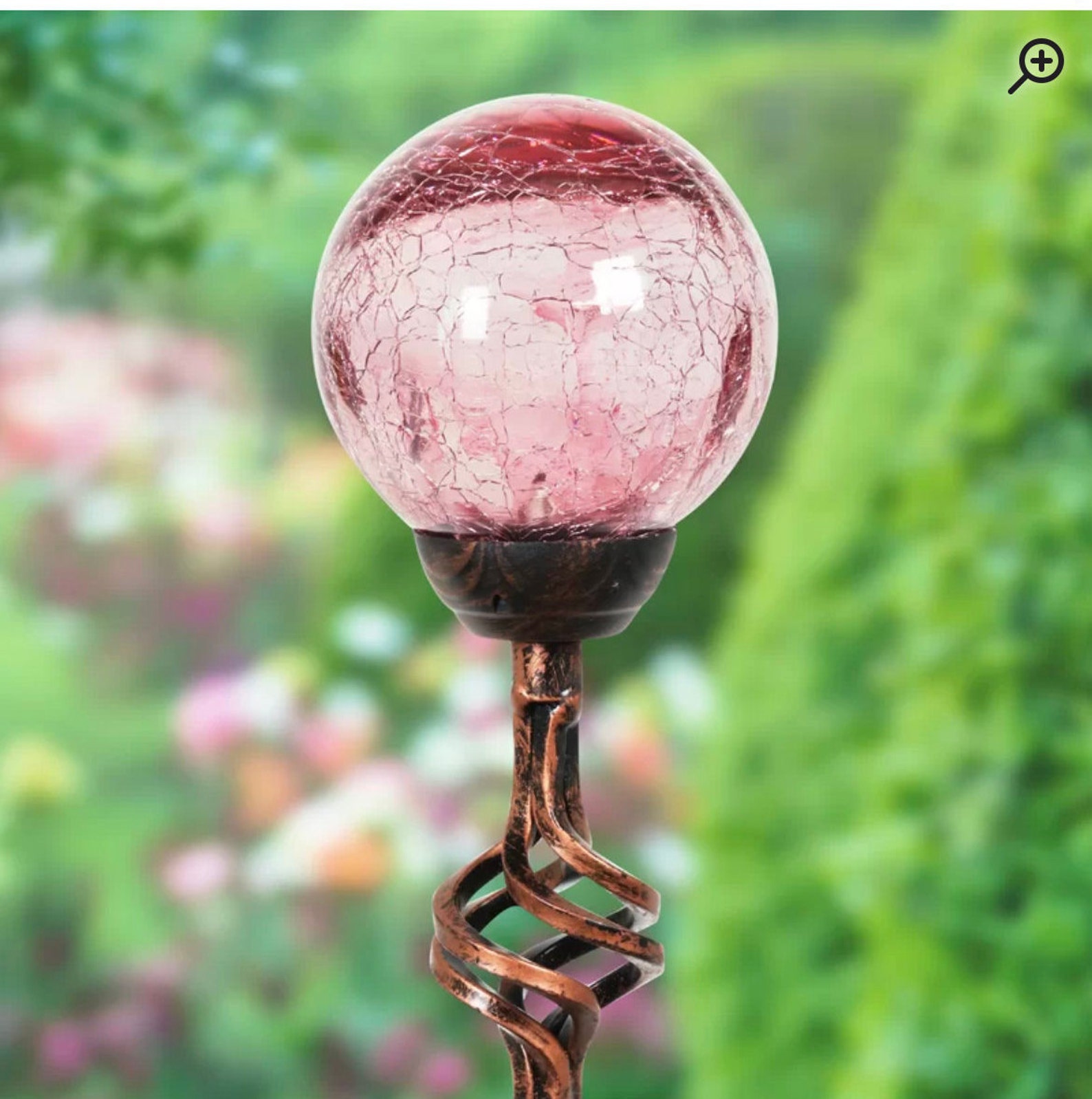 Hand blown Glass Ruby Orb Glowing Garden Stake Etsy