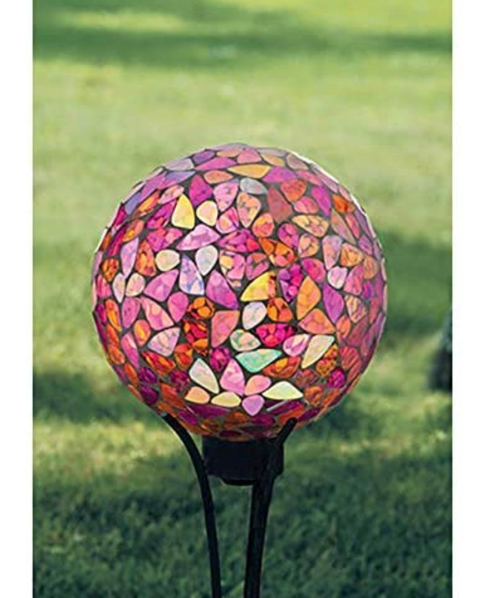 Mosaic Pink Glass Gazing Ball Etsy