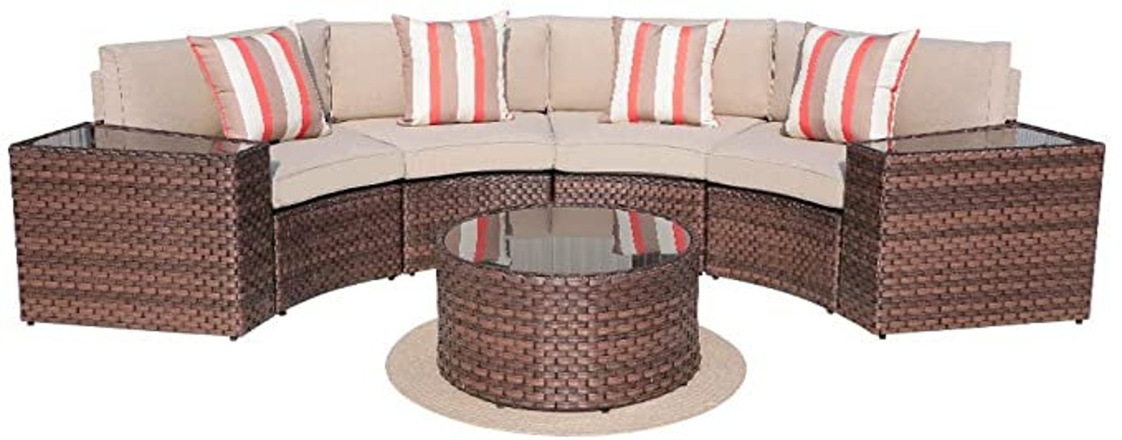 Halbmond Schnittmöbel Set mit rundem Couchtisch Terrasse | Etsy